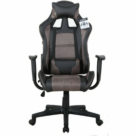 Кресло компьютерное BRABIX &quot;GT Racer GM-100&quot;, две подушки, ткань, экокожа, черное/коричневое, 531819 Коричневый
