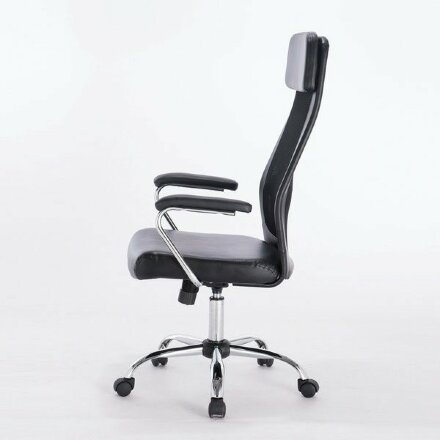 Кресло офисное BRABIX &quot;Flight EX-540&quot;, хром, экокожа, сетка, черное, 531850 Черный