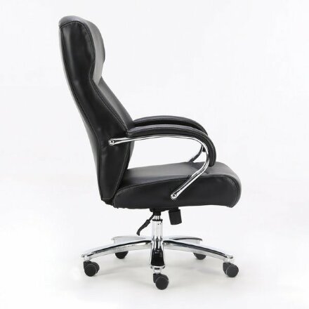 Кресло офисное BRABIX PREMIUM &quot;Total HD-006&quot;, НАГРУЗКА до 180 кг, экокожа, хром, черное, 531933 Черный
