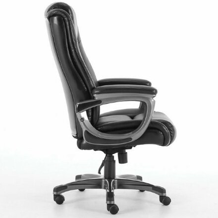 Кресло офисное BRABIX PREMIUM &quot;Solid HD-005&quot;, НАГРУЗКА до 180 кг, рециклированная кожа, черное, 531941 Черный