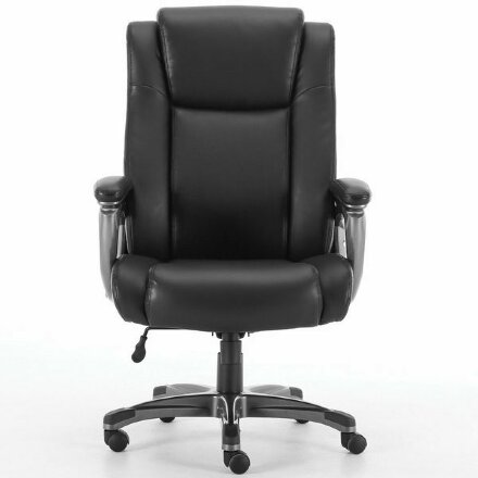 Кресло офисное BRABIX PREMIUM &quot;Solid HD-005&quot;, НАГРУЗКА до 180 кг, рециклированная кожа, черное, 531941 Черный