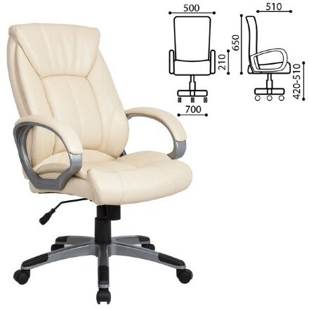 Кресло офисное BRABIX &quot;Maestro EX-506&quot;, экокожа, бежевое, 531168 Бежевый