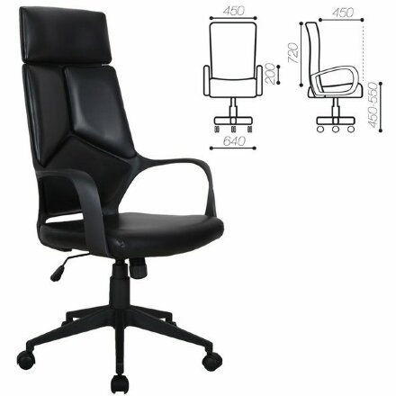 Кресло офисное BRABIX PREMIUM &quot;Prime EX-515&quot;, экокожа, черное, 531569 Черный