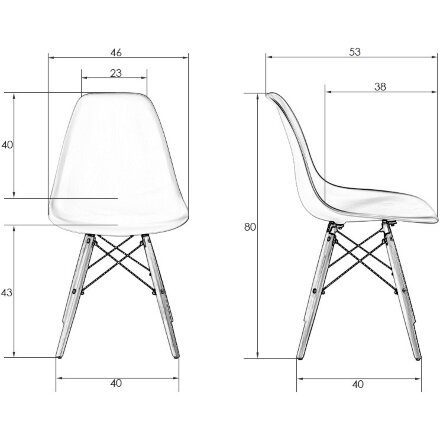 Стул обеденный DSW ножки светлый бук, сливовый R-13 Сливовый